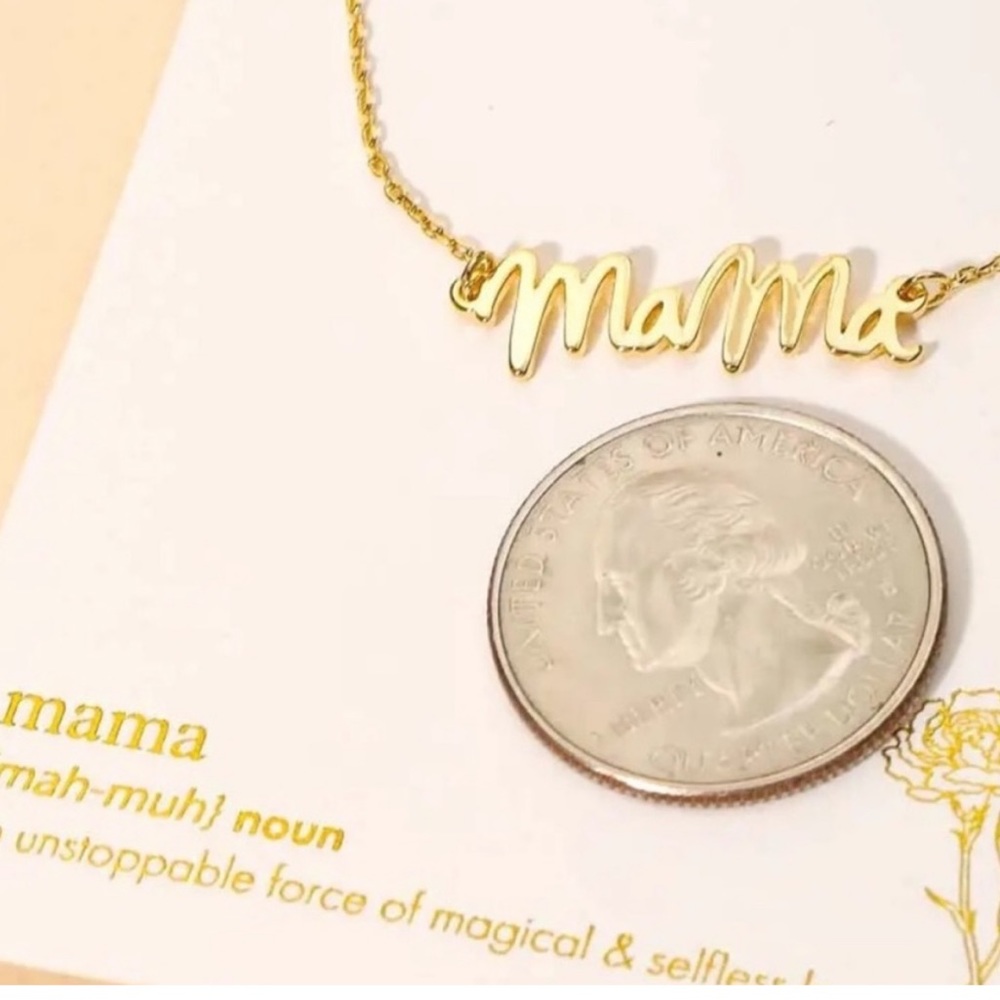 GOLD DAINTY ADJUSTABLE LENGTH “MAMA” NECKLACE - Picture 3 of 4